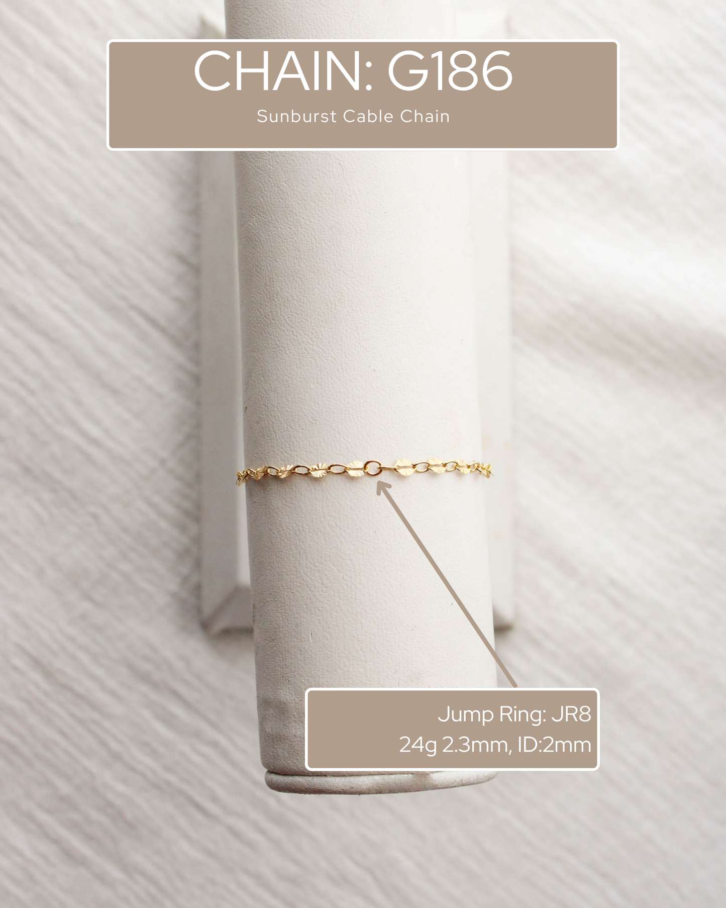 2.8mm Sunburst Cable Chain, S186, G186