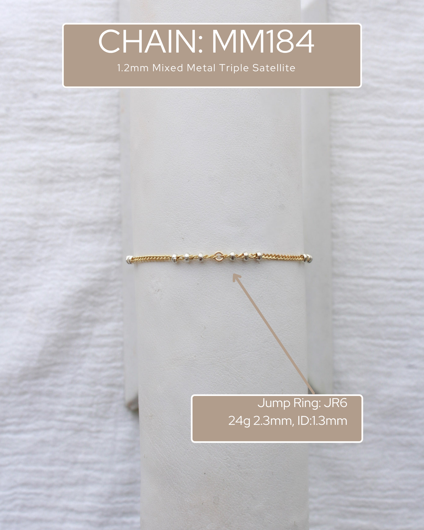 1.2mm Mixed Metal Triple Satellite Curb Chain, MM184