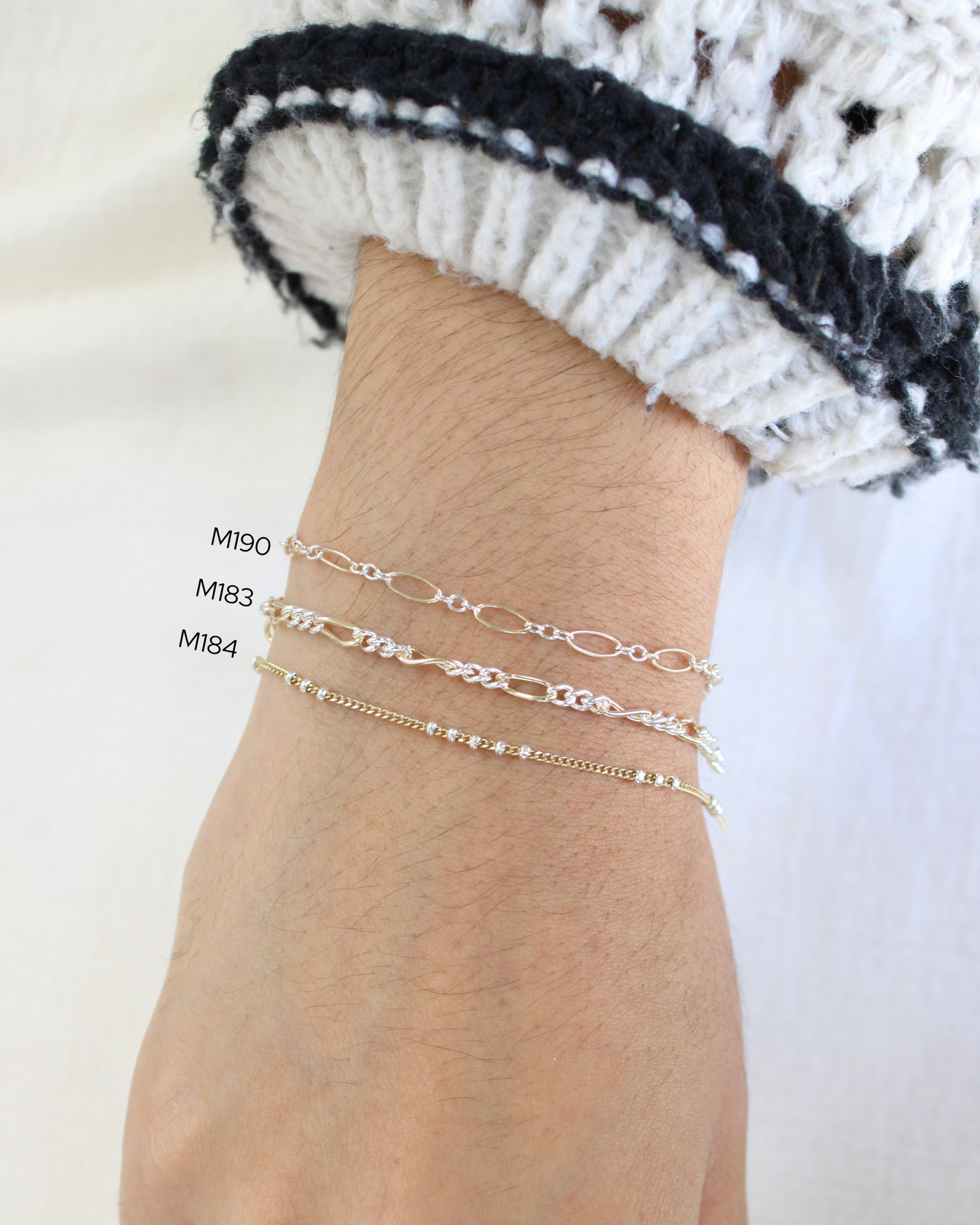3mm Long and Short Mixed Metal Chain, M190