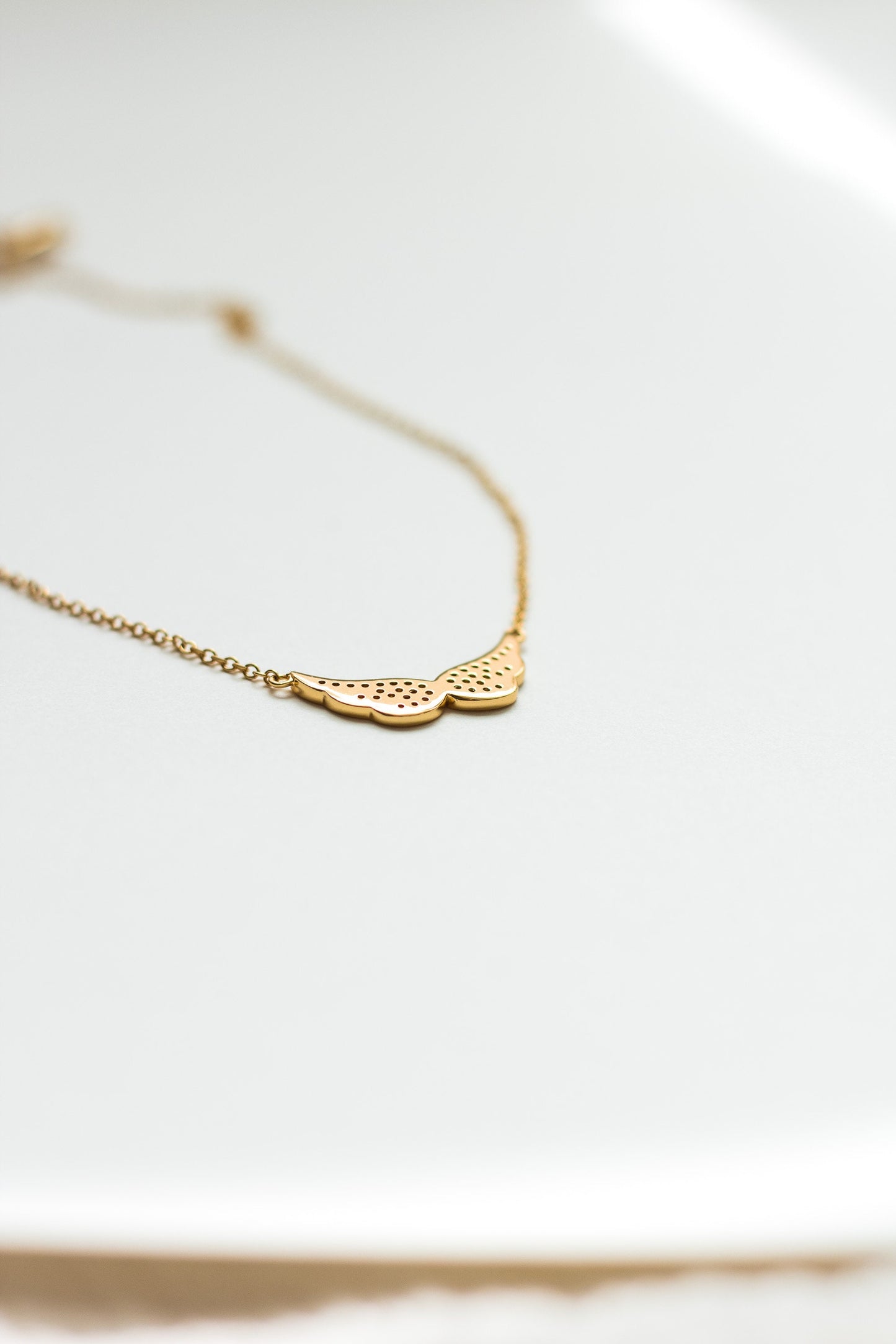 White CZ Angel Wings Necklace, N8
