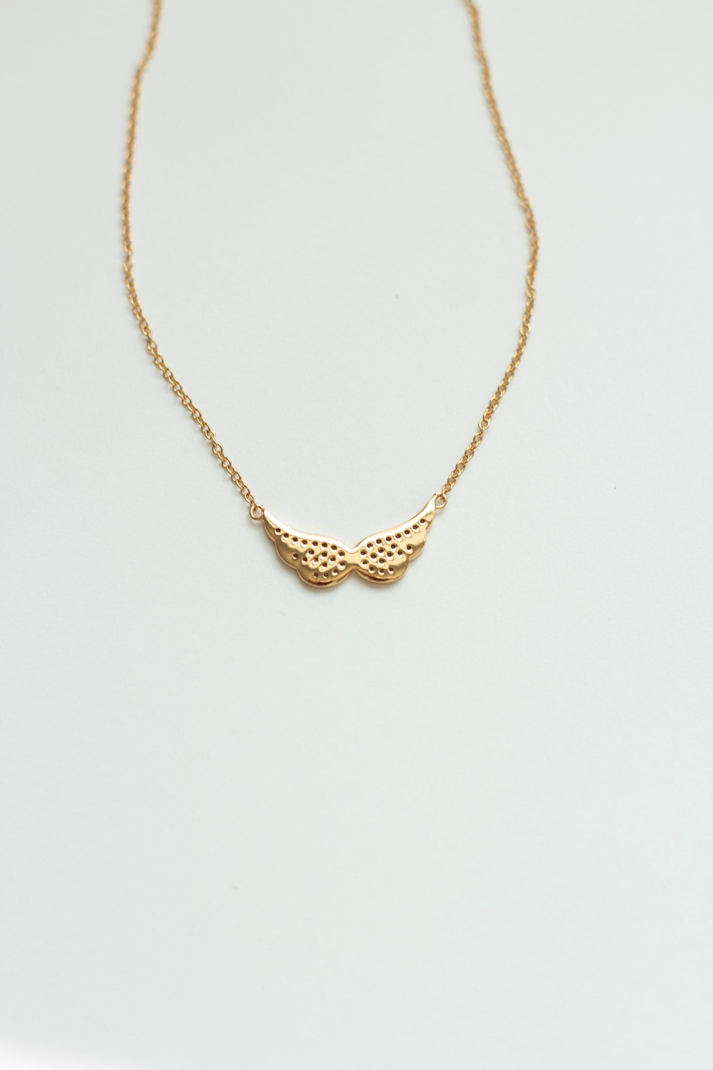 White CZ Angel Wings Necklace, N8