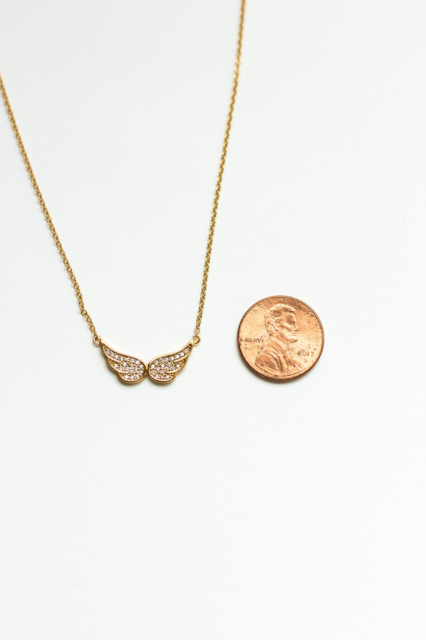 White CZ Angel Wings Necklace, N8