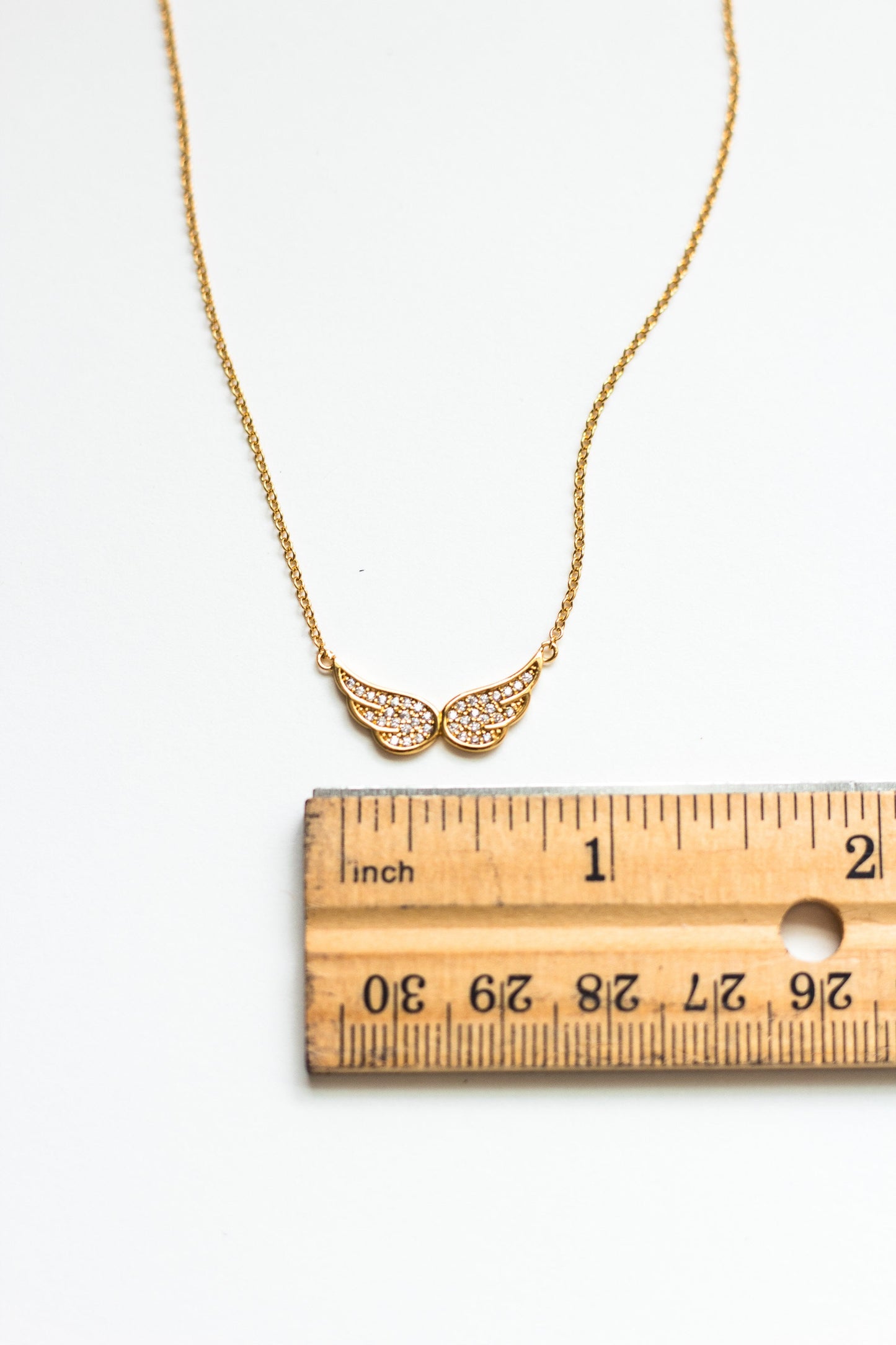 White CZ Angel Wings Necklace, N8