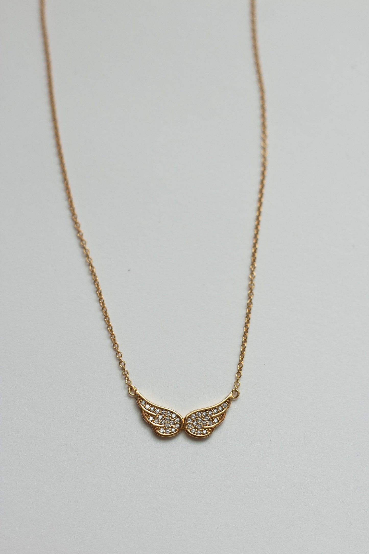 White CZ Angel Wings Necklace, N8