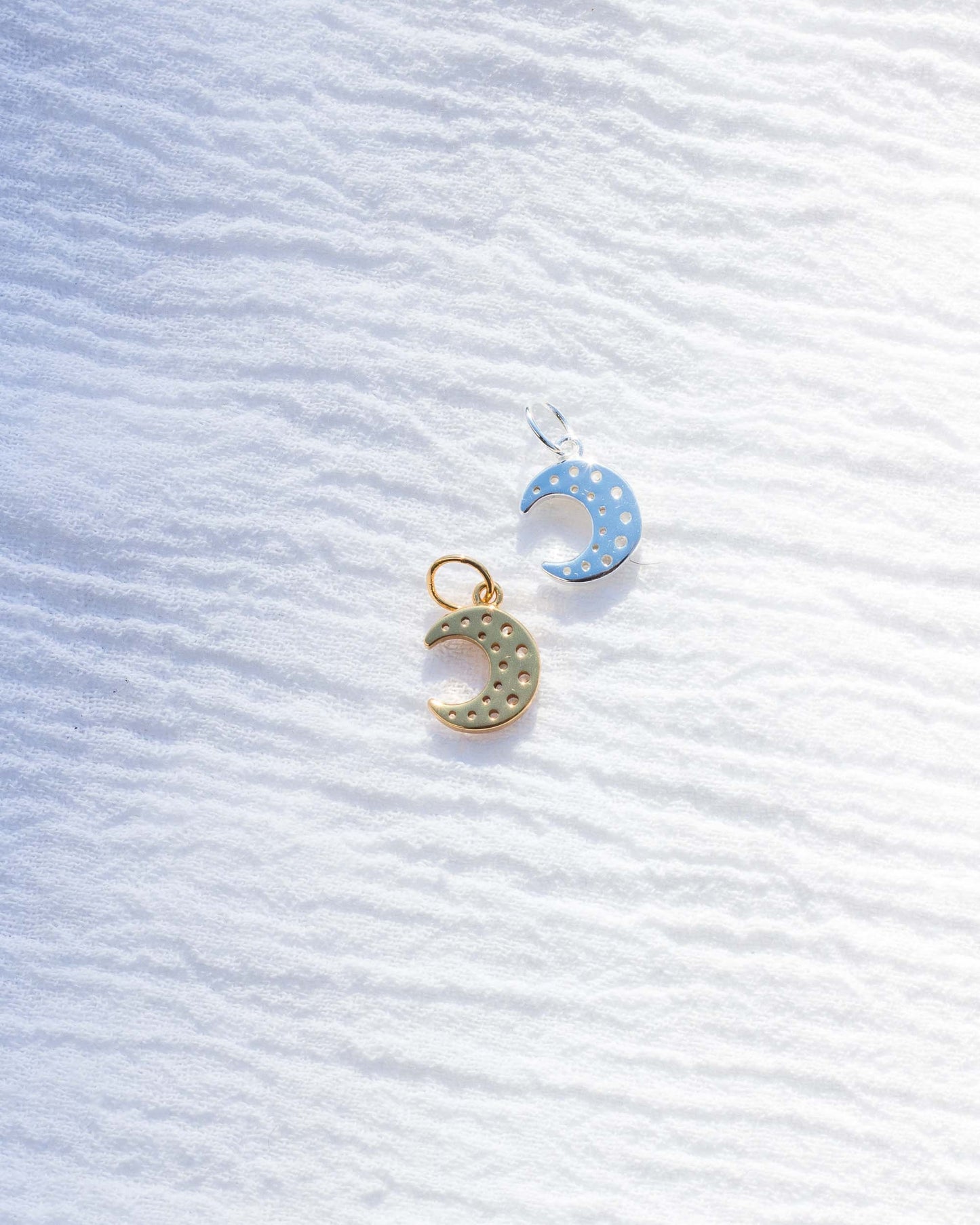 Crescent Moon Pave CZ Charm, CH52
