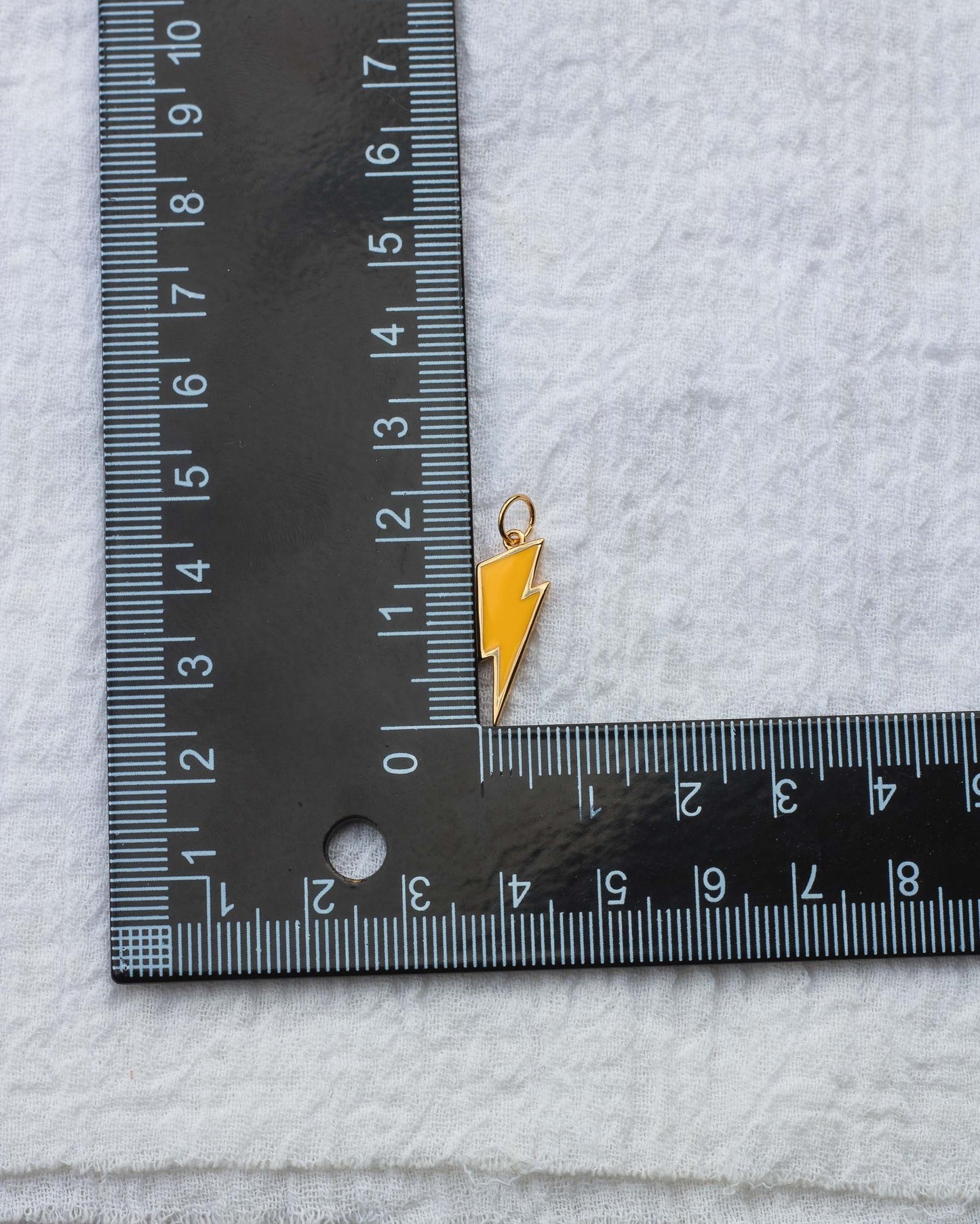 Lightning Bolt Yellow Enamel Charm, CH63