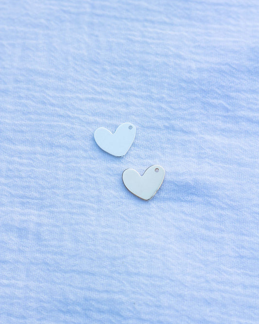 11x13mm Heart Blank with One Hole, B28