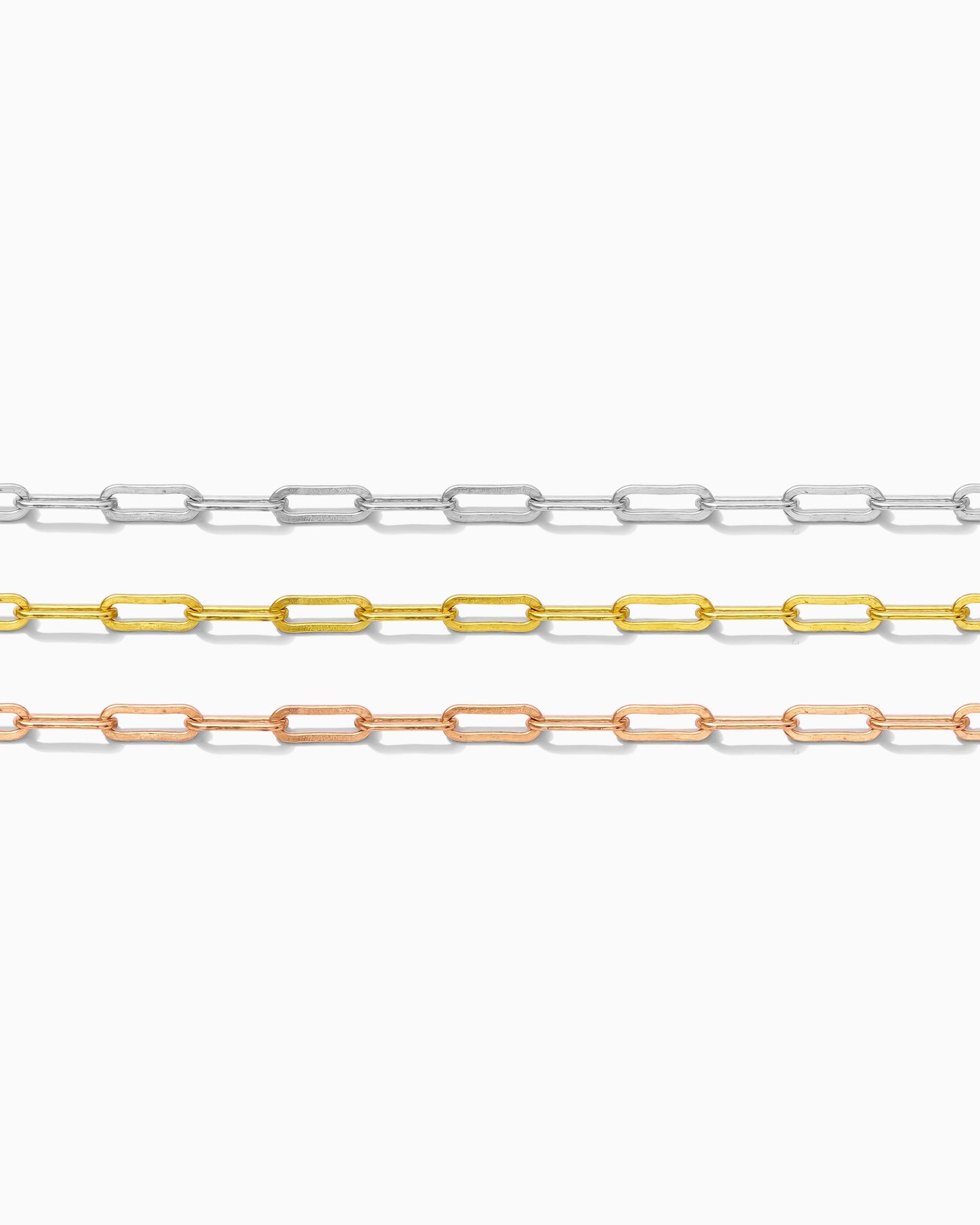 2.5mm Flat Paperclip Chain. G10, S10, R10