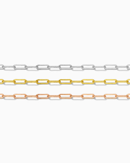 2.5mm Flat Paperclip Chain. G10, S10, R10