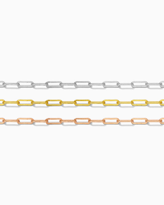 2.5mm Flat Paperclip Chain. G10, S10, R10