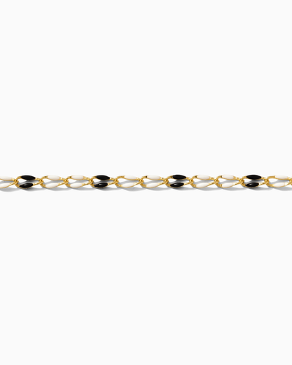 Black and White Enamel Chain, GP111