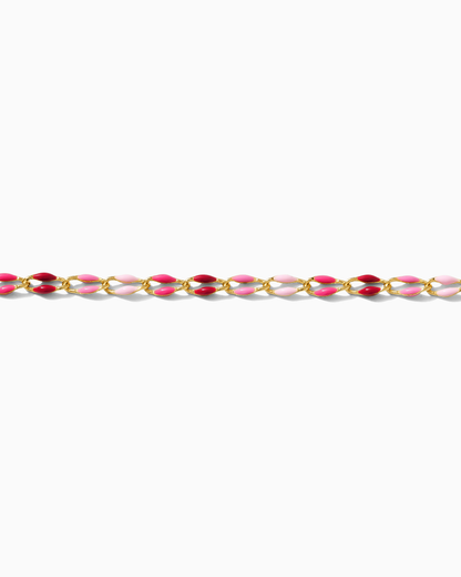 Pink Multi Color Enamel Chain, GP112