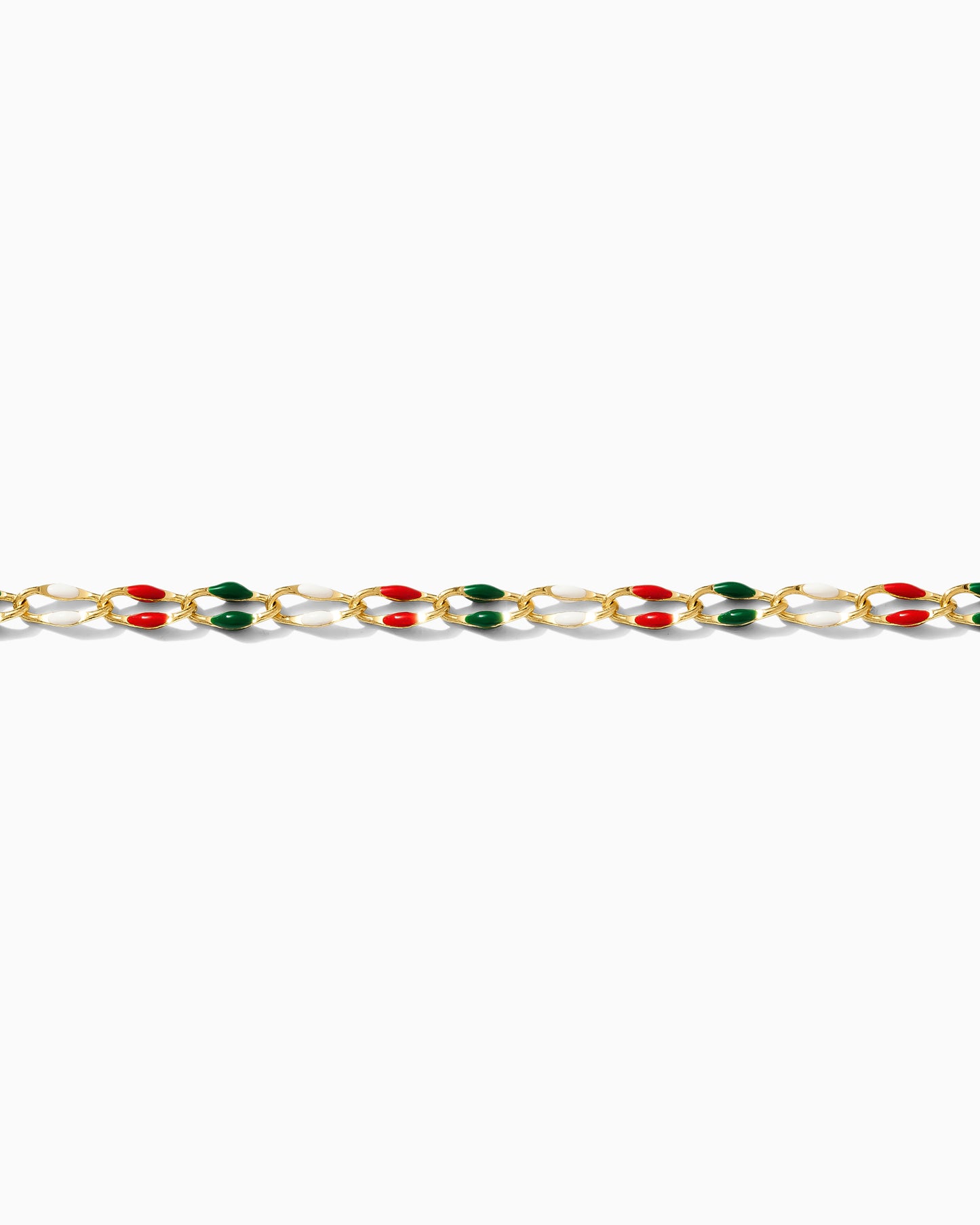 Red, Green, and White Enamel Chain, GP134