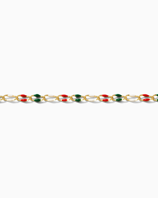 Red, Green, and White Enamel Chain, GP134