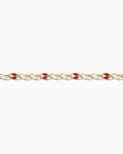 Red and White Enamel Chain, GP135