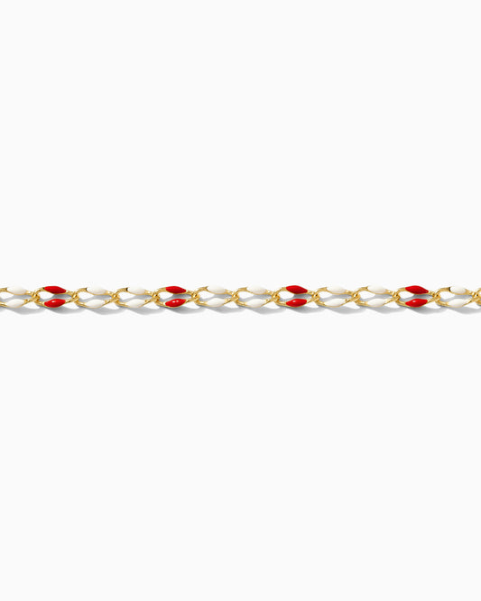 Red and White Enamel Chain, GP135