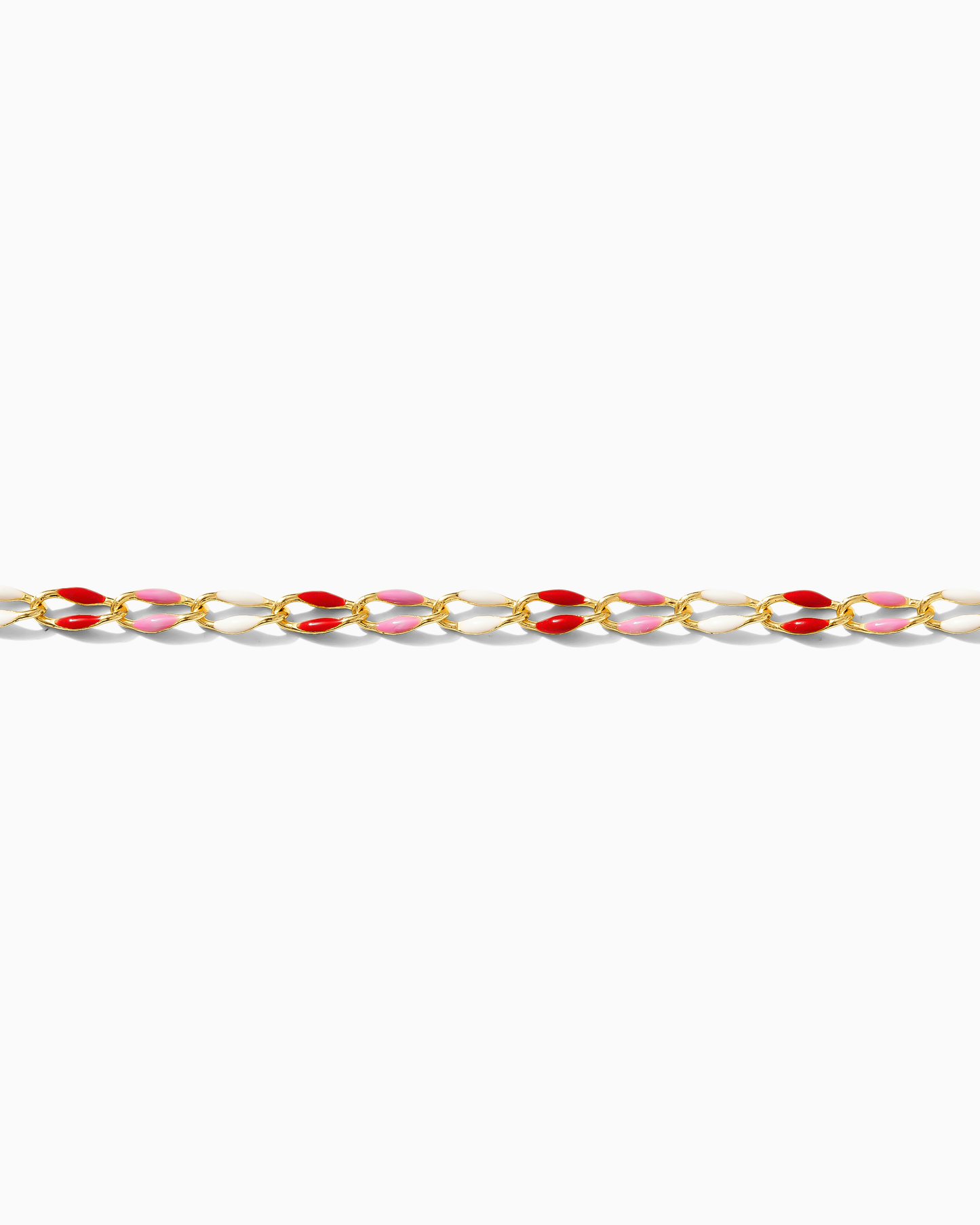 Red, Pink, White Gold Plated Enamel Chain, GP139