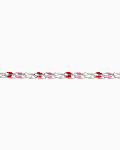 Red, pink, white enamel chain, SP139