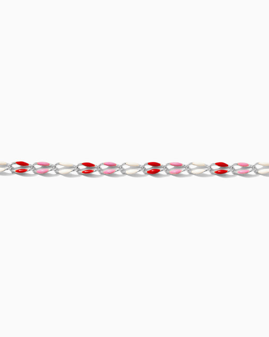 Red, pink, white enamel chain, SP139