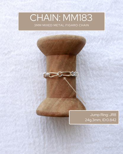 3mm Mixed Metal Figaro 3+1 chain, MM183