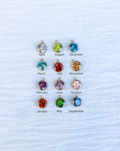 CZ Bezel Birthstone Colored Charm, CH106