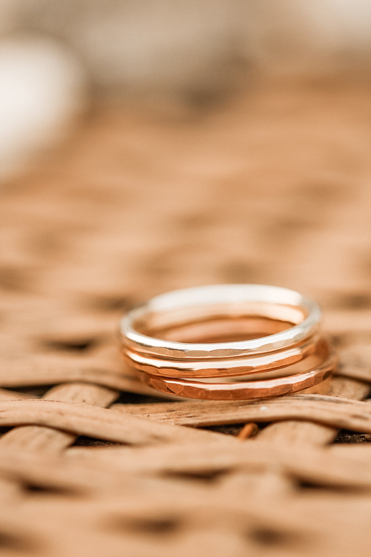 Thick Hammered Stacking Ring, R25