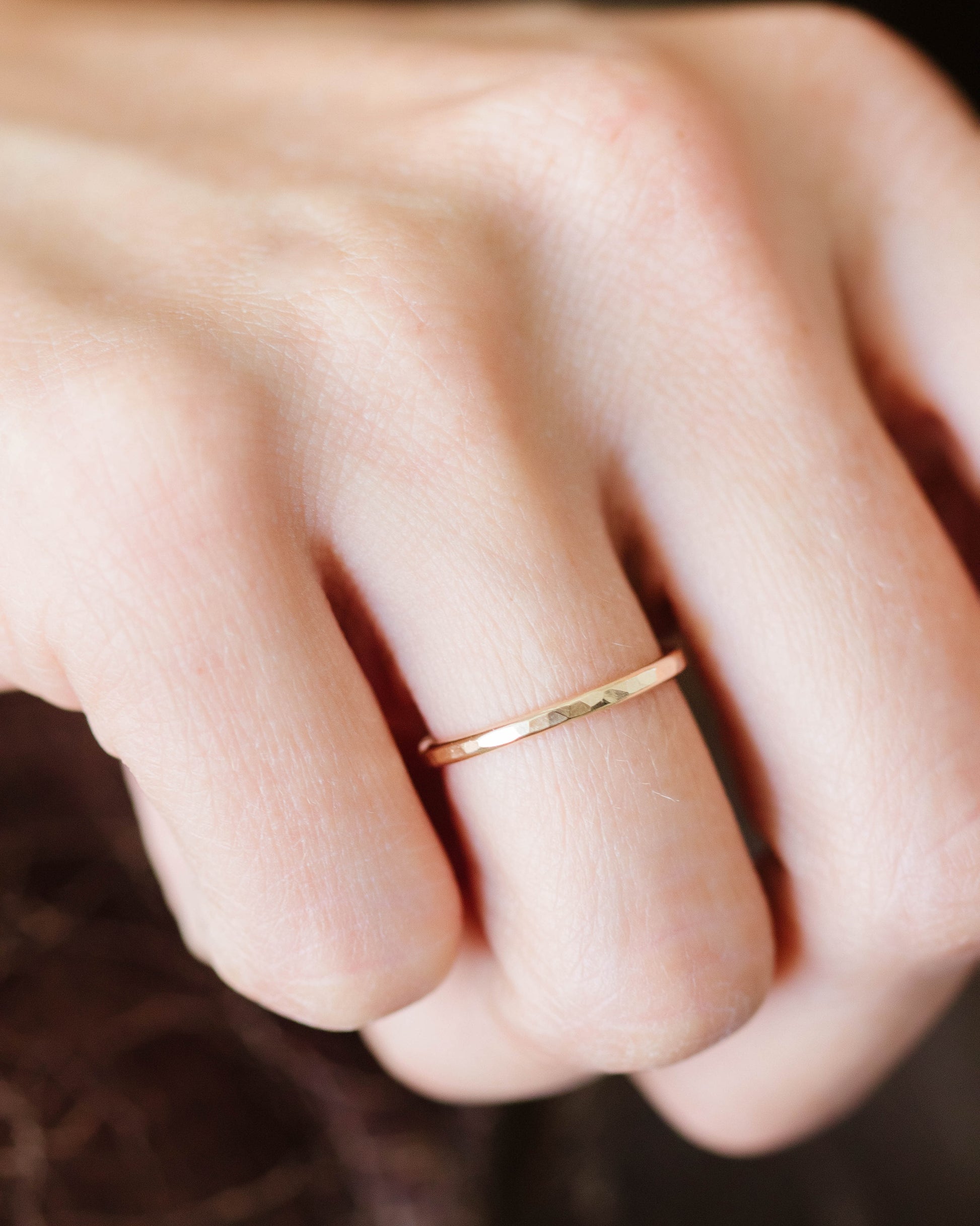 Thick Hammered Stacking Ring, R25