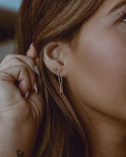 26mm Paperclip Chain Dangle Earrings, E6