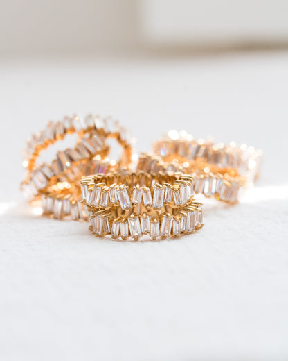 Cubic Zirconia Mixed Baguette Ring, R9