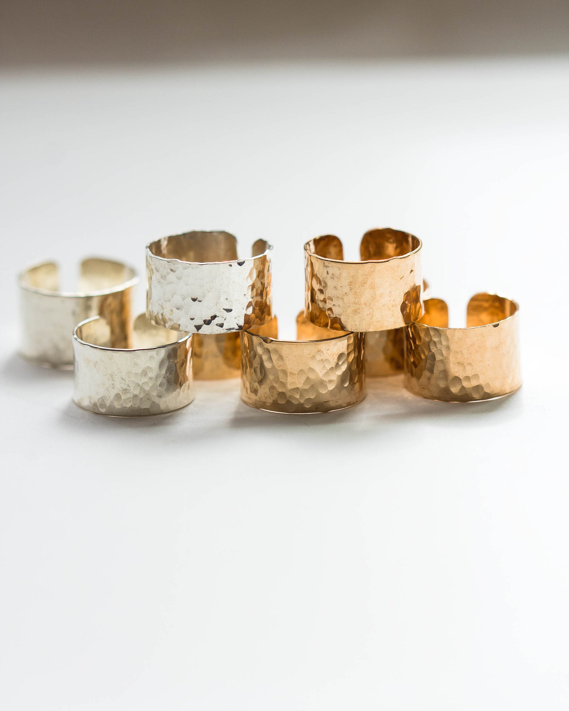 Hammered Cigar Band Ring, R1