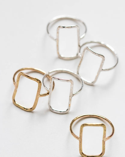 Open Rectangle Wire Ring, R13