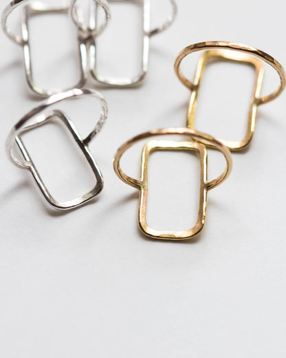 Open Rectangle Wire Ring, R13