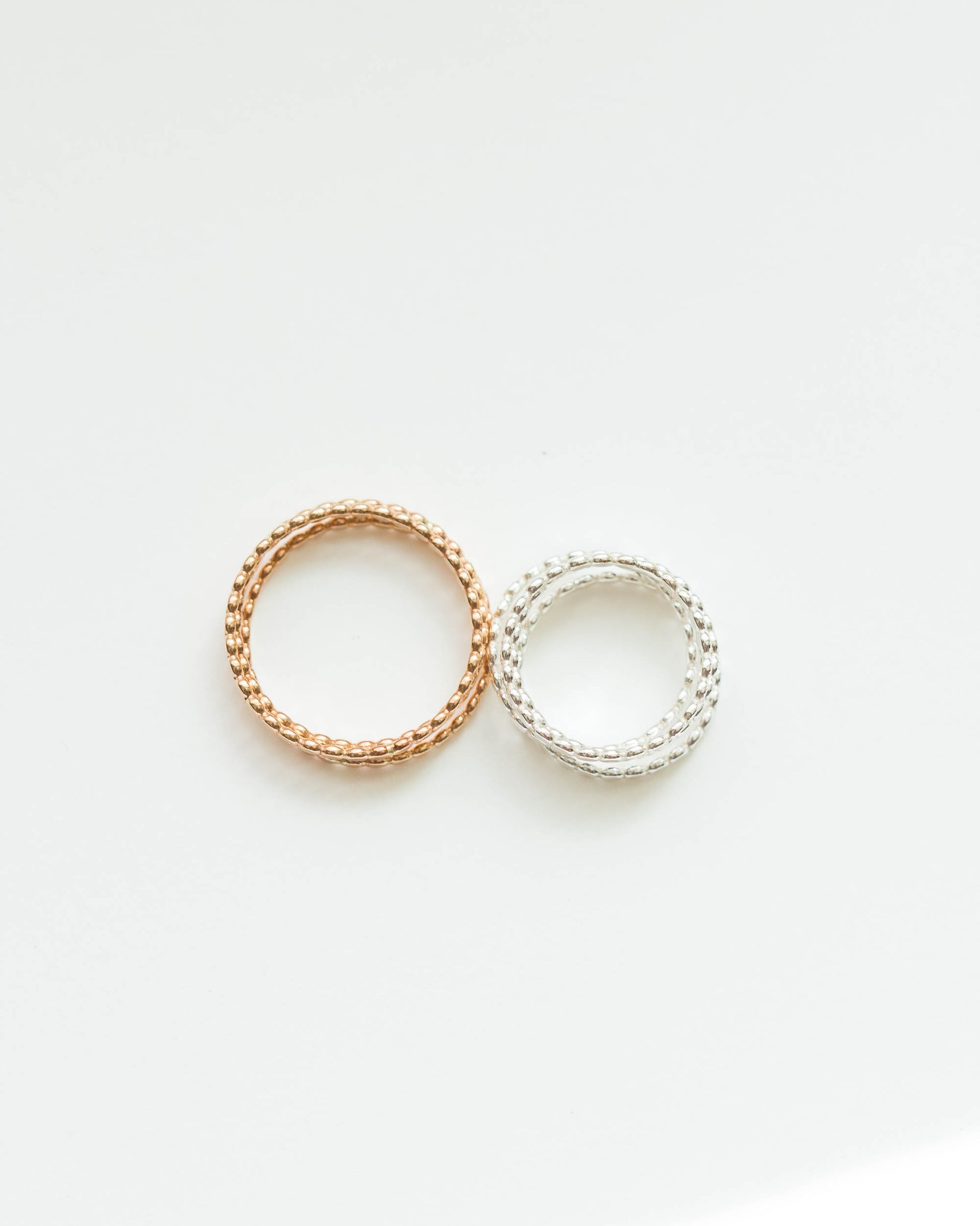 Beaded Flat Stacking Rings, R17