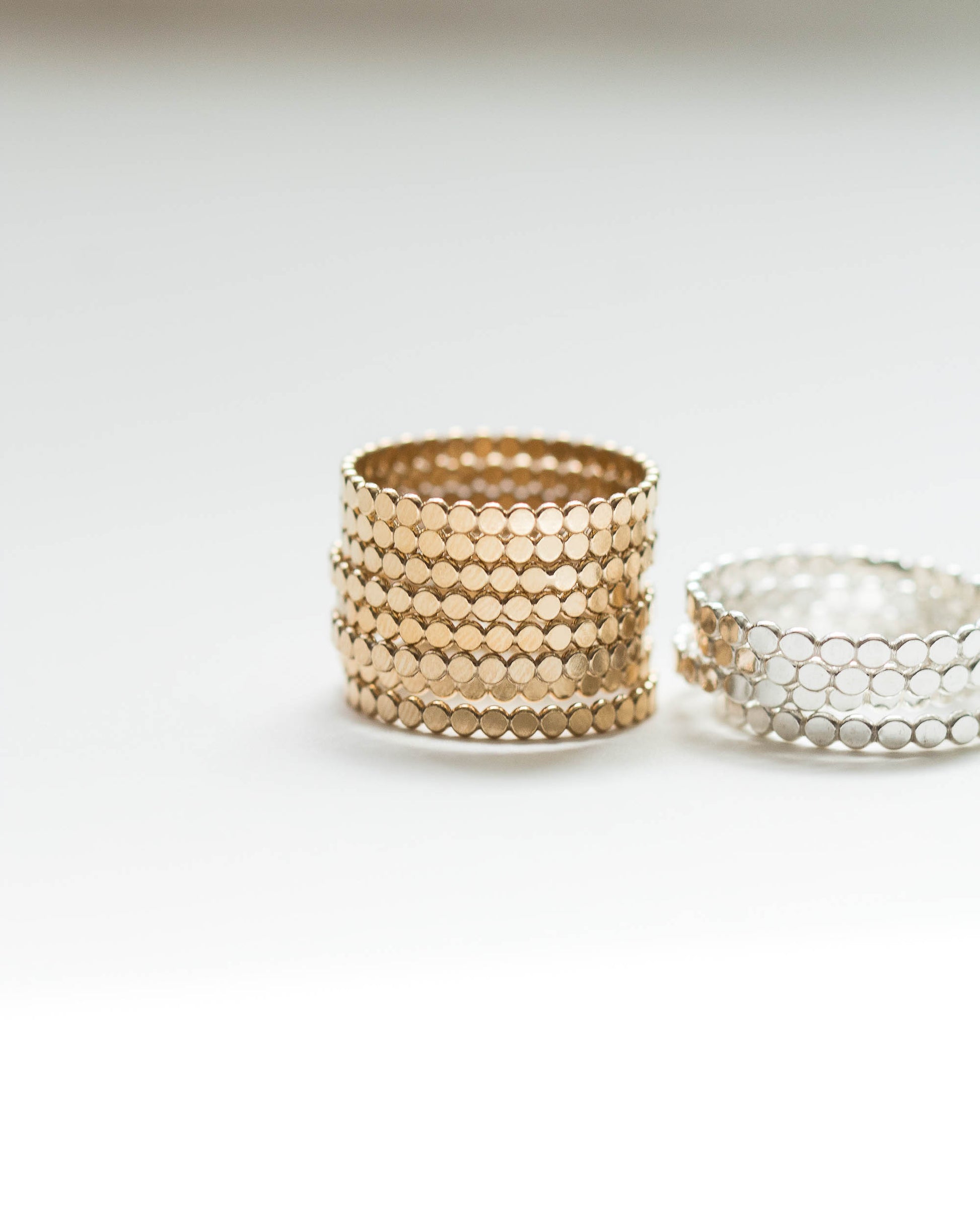 Beaded Flat Stacking Rings, R17