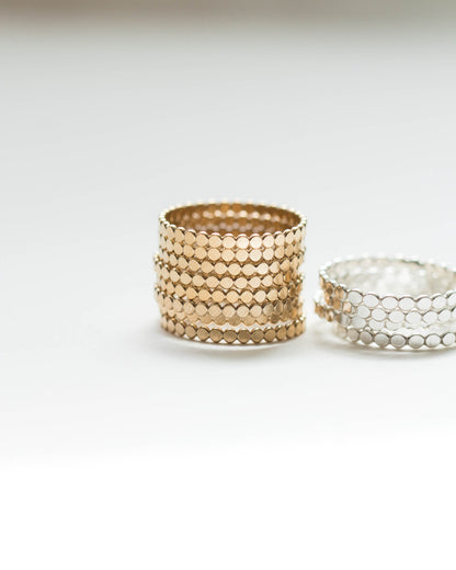 Beaded Flat Stacking Rings, R17