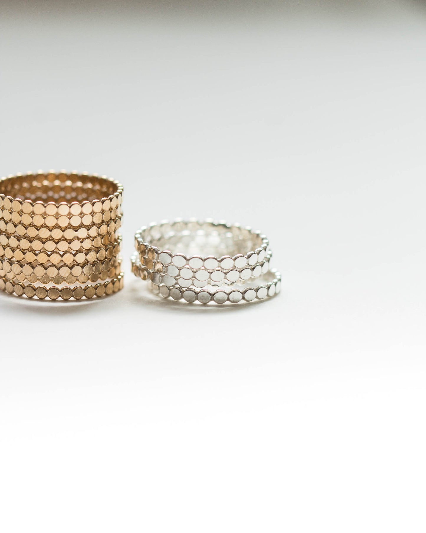 Beaded Flat Stacking Rings, R17