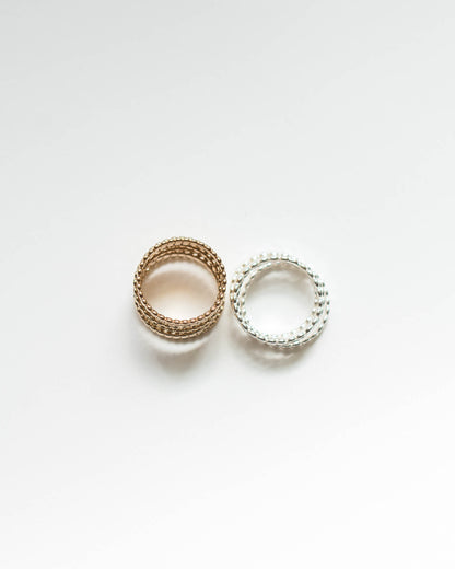 Beaded Flat Stacking Rings, R17