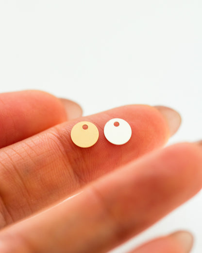 6mm Circle Disc Blank with One Hole, CH30