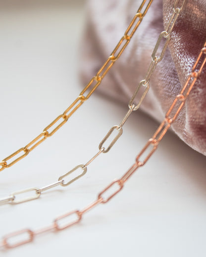 2.5mm Flat Paperclip Chain. G10, S10, R10