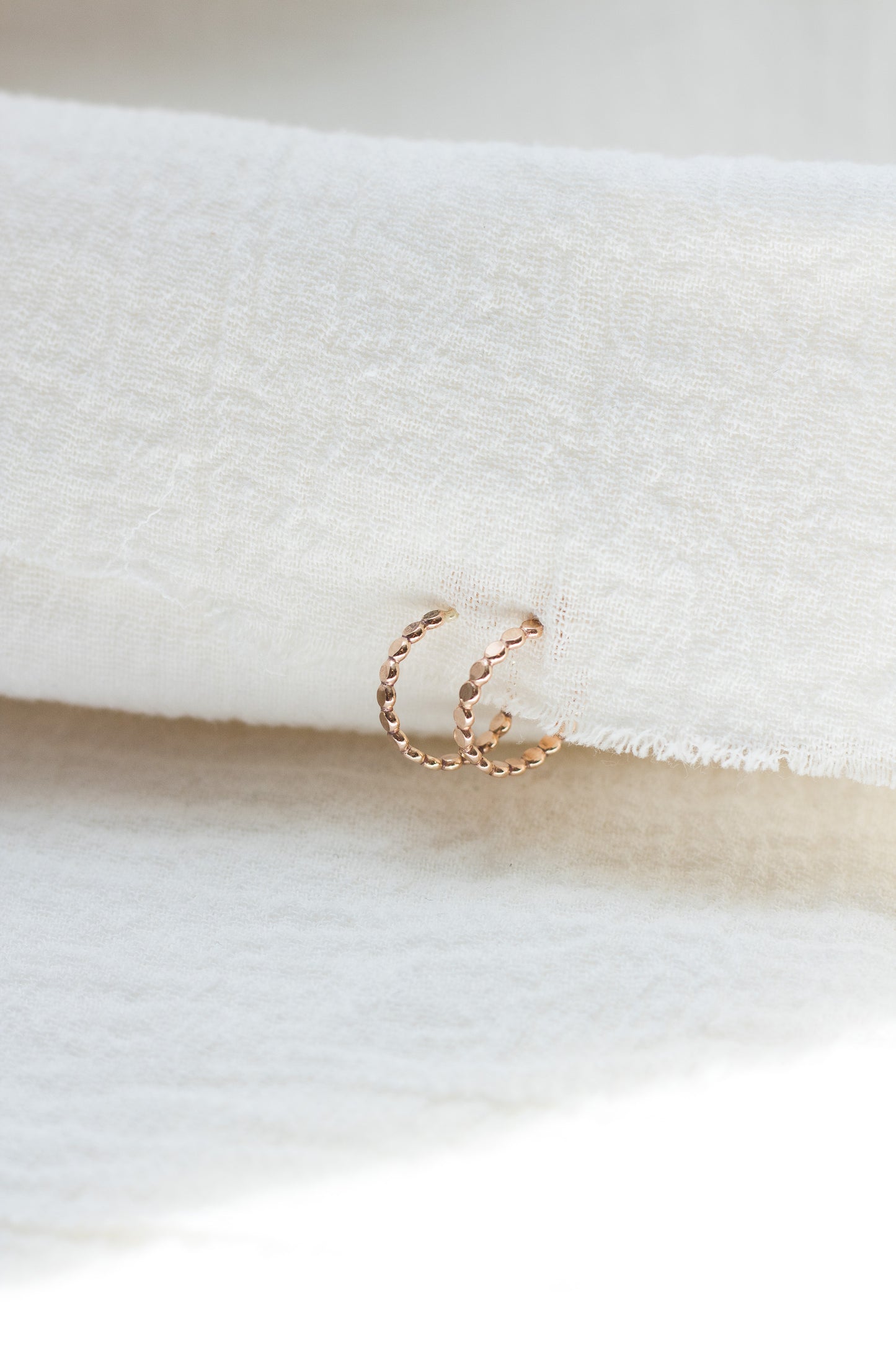 15mm Beaded Hoop Earrings, E10