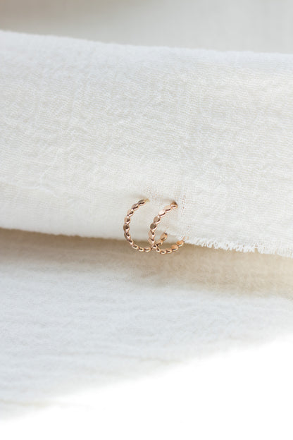 15mm Beaded Hoop Earrings, E10