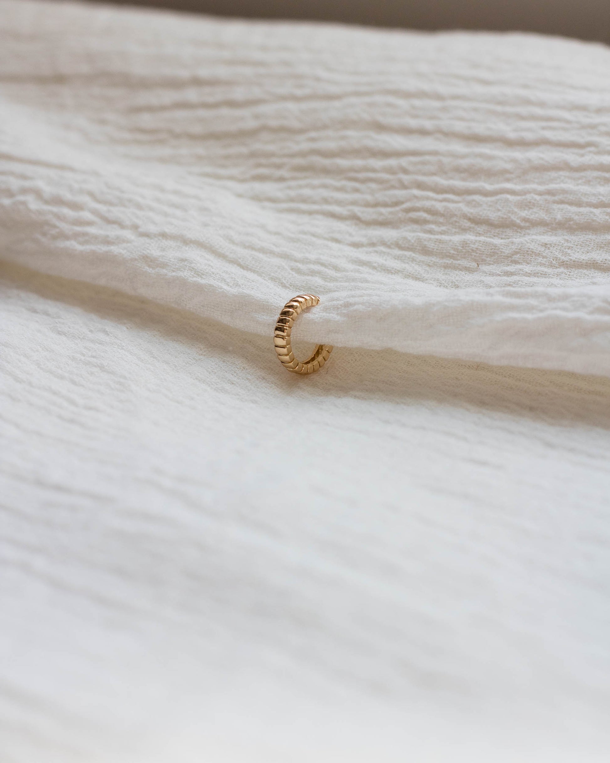 11mm Rib Textured Cuff Earring, E33