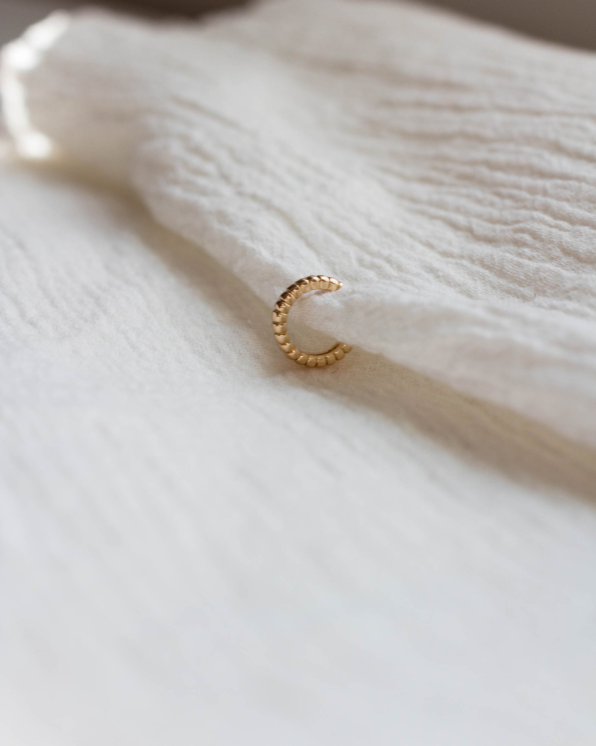 11mm Rib Textured Cuff Earring, E33