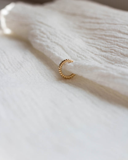 11mm Rib Textured Cuff Earring, E33
