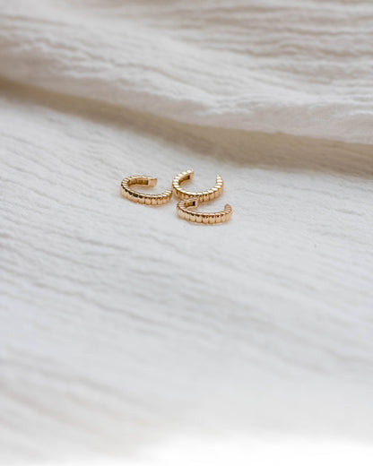 11mm Rib Textured Cuff Earring, E33