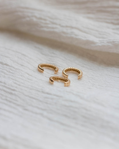11mm Rib Textured Cuff Earring, E33