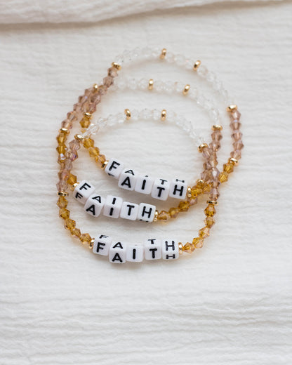Faith Stretch Bead Bracelet, BR25
