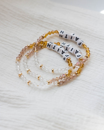 Faith Stretch Bead Bracelet, BR25