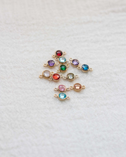 4mm Double Sided Checkerboard Birthstone Connector. CN27