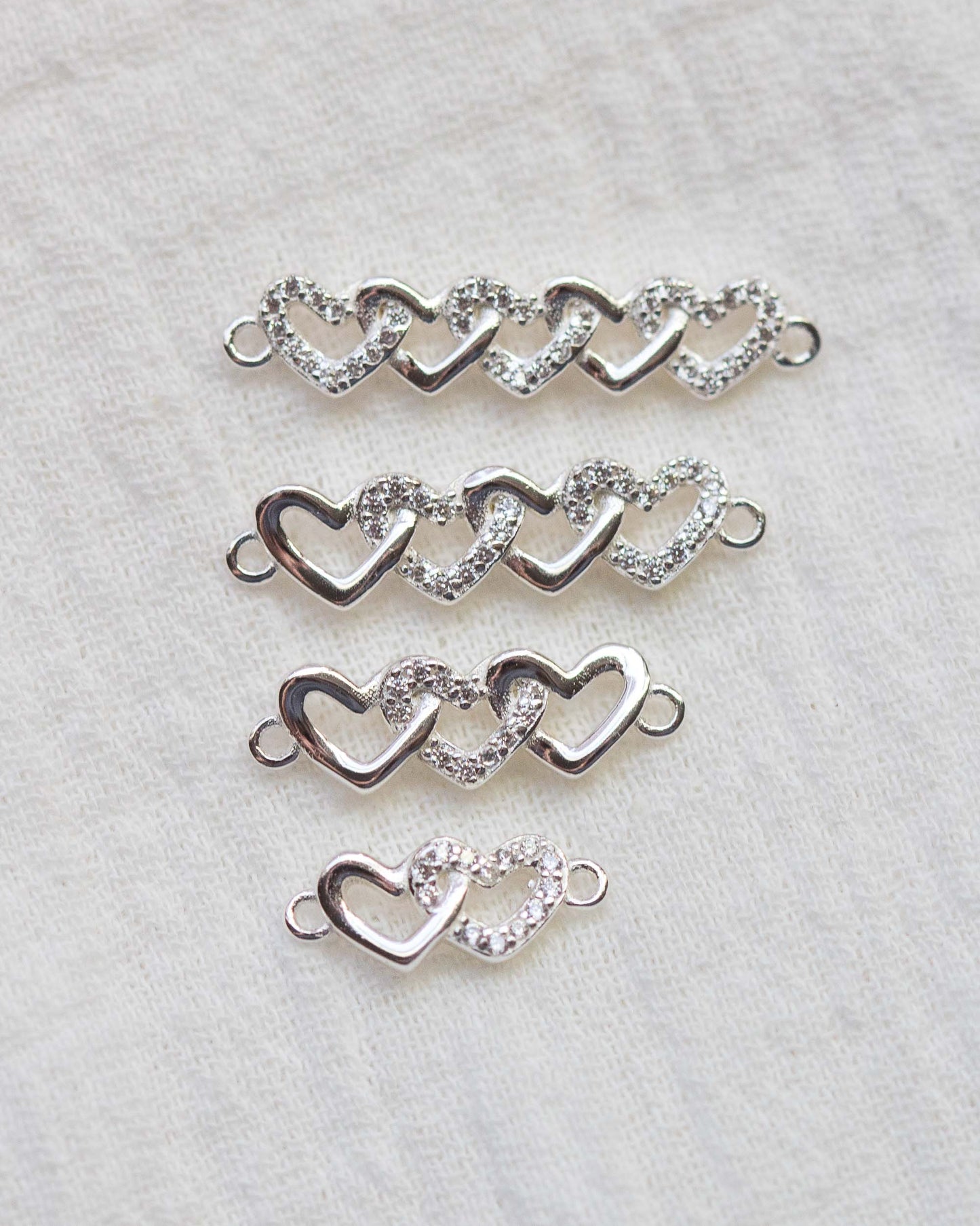 Interlocking Hearts with CZ Connector, CN16